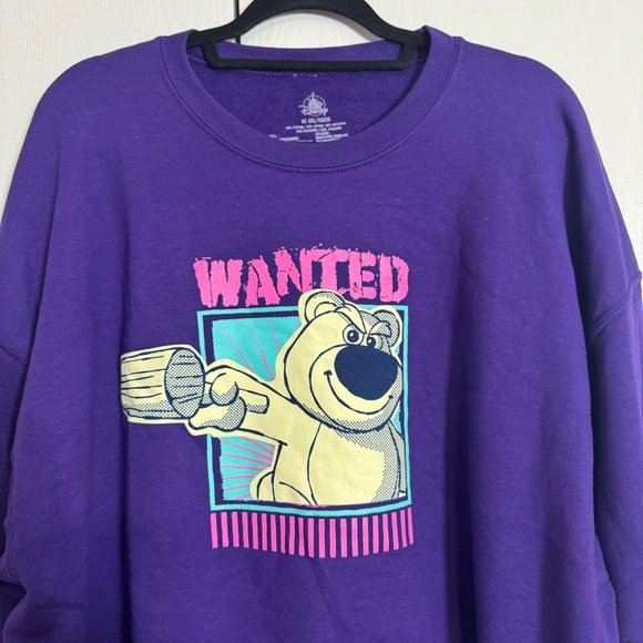 NWT. Disney Pixar Lotso purple sweatshirt XXL. - Picture 2 of 11